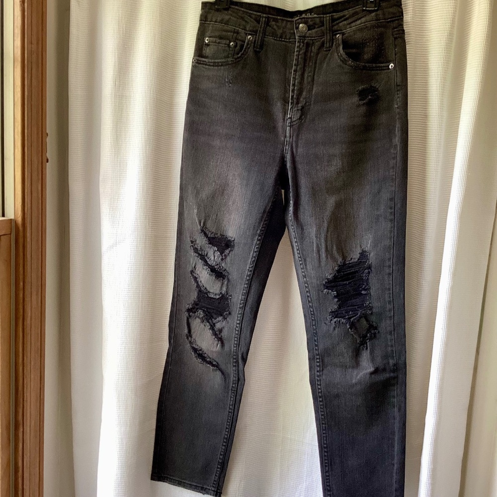 Wild Fable High Rise Mom Jean * Black/Charcoal* EUC *